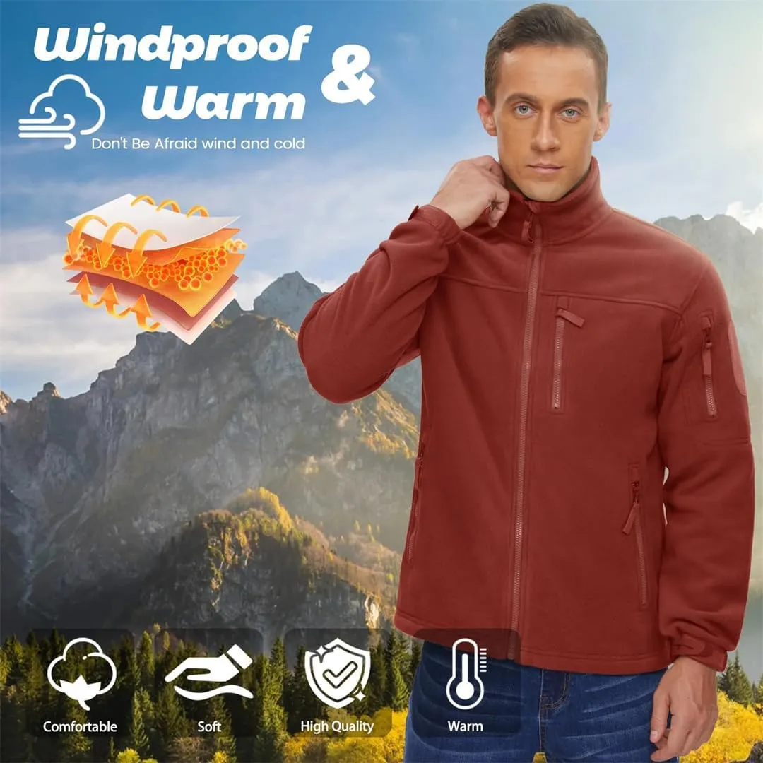 Men's Outdoor Thermal Warm Hiking Camping Jacket Coat Fishing Hunting Traveling Windbreaker Fleece Jacket