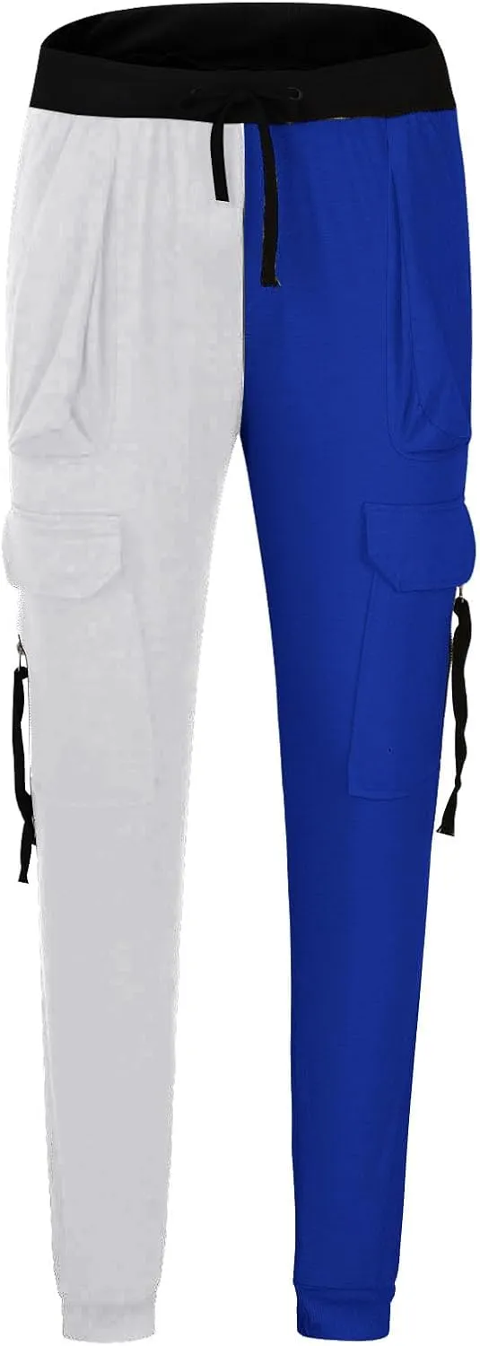 Mens Pants Drawstring Color Block Fashion Sports Joggers for Men Athletic Trendy 2025 Taperd Pants with Pocket