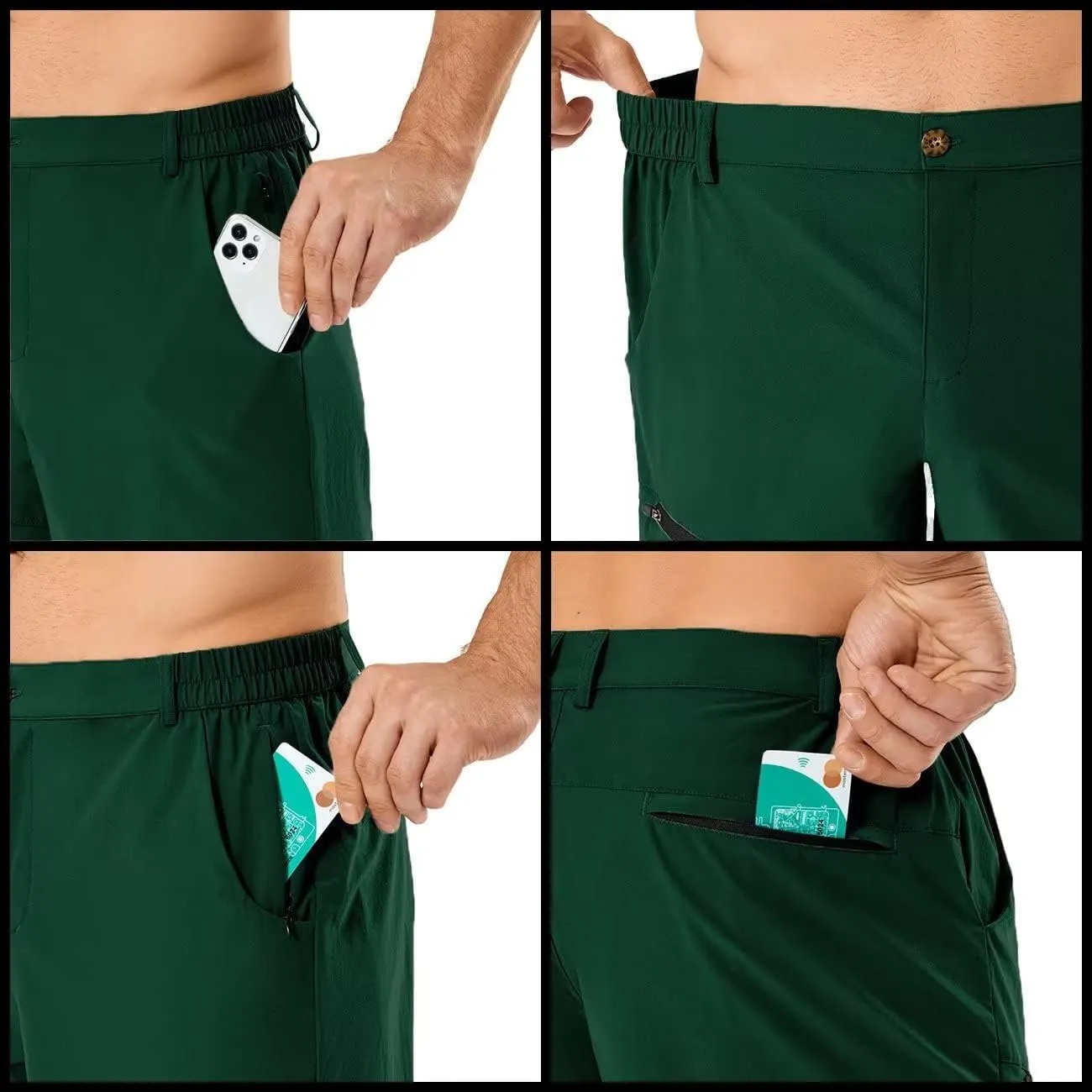 Men's Quick Dry Lightweight Stretch Cargo Hiking Shorts with 6 Pockets
