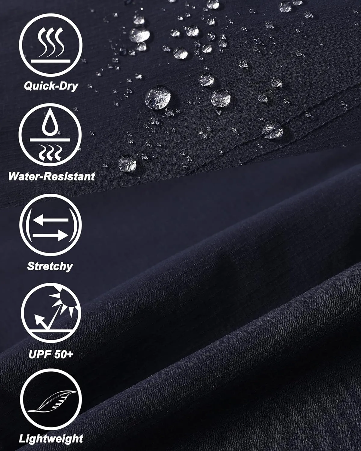 Men's Stretchy Quick Dry Cargo Hiking Shorts Lightweight Work Shorts 6 Pockets for Cycling Travel Camping