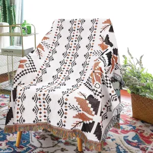 Mexican Blankets Western Home Decor, Native American Indian Woven Out Throw Blankets for Couch, Bed, Camping, Soft Lightweight Durable, for Outdoor Picnic Beach, Machine Washable, 50 x71inches