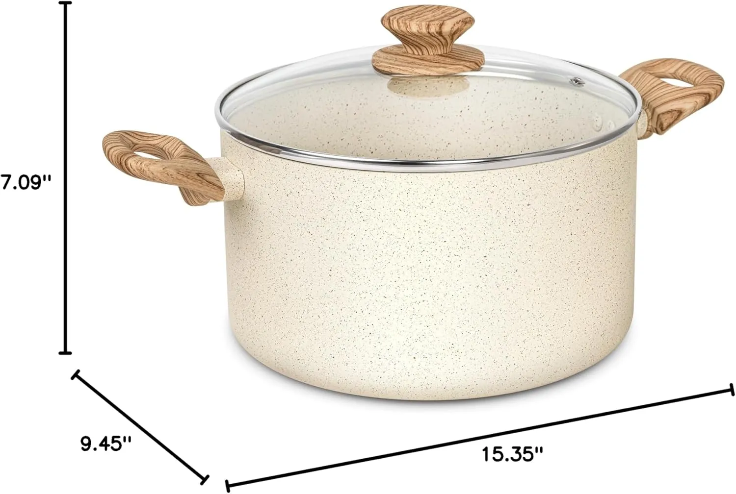 MICHELANGELO Nonstick Stock Pot - 6 Quart Cooking Pot White Granite, Soup Pot with Lid, Non Stick Stockpot with Stay-cool Handle, Non-Toxic, Induction Compatible