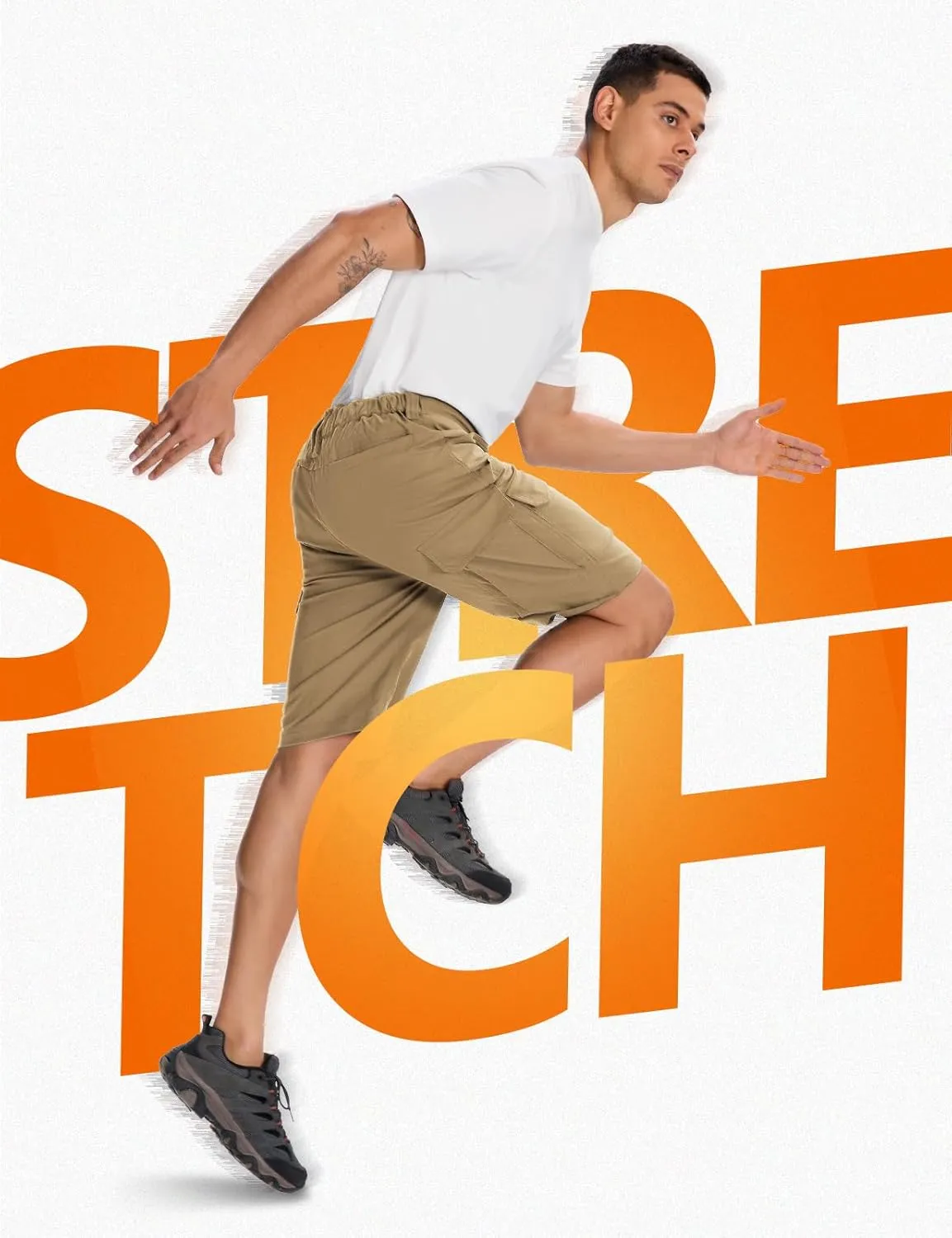 Moosehill Mens-Hiking-Shorts Cargo Lightweight Water Resistant Quick Dry Big & Tall with 8 Pockets for Tactical Work