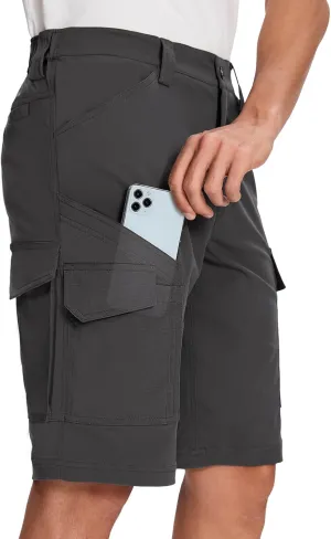 Moosehill Mens-Hiking-Shorts Cargo Lightweight Water Resistant Quick Dry Big & Tall with 8 Pockets for Tactical Work