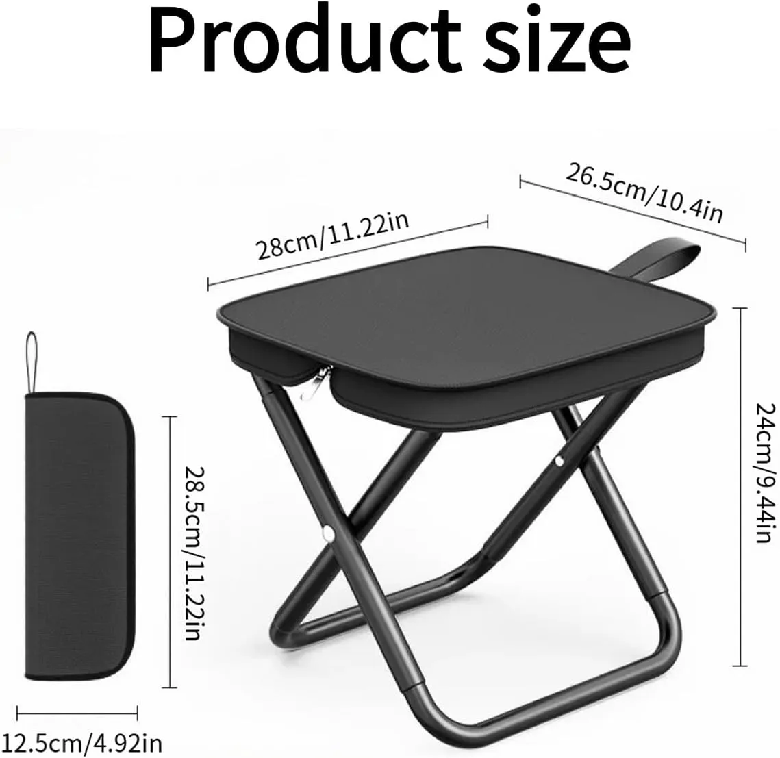 Mountaineering and Hiking Portable Stool (330lbs Capacity), Sturdy Collapsible Stool, Outdoor Lightweight Camping Chair for Traveling, Fishing, Beach (Beige Black-2 pc)