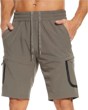 MOURCE Mens Hiking Shorts 9 Inch Inseam Quick Dry Lightweight Stretch Elastic Waist Outdoor Men Golf Shorts Fishing Camping