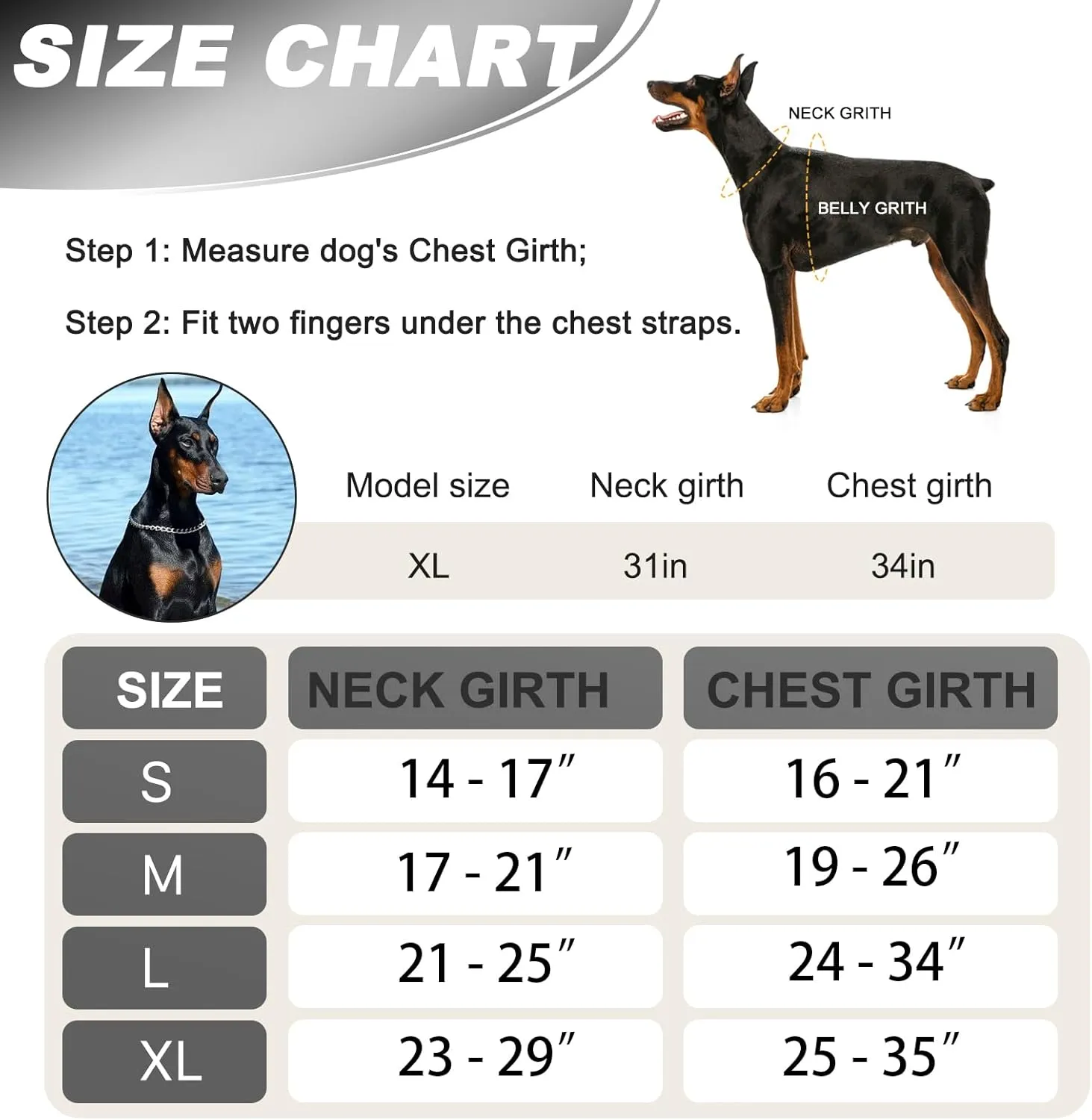 Neck Padded Dog Vest Harness and Leash Set, No Pull Adjustable Service Pet Harness with 8 Dog Patches, Reflective in Training Easy Control Pet Vest with 5ft Dog Leash for Medium & Large Dogs