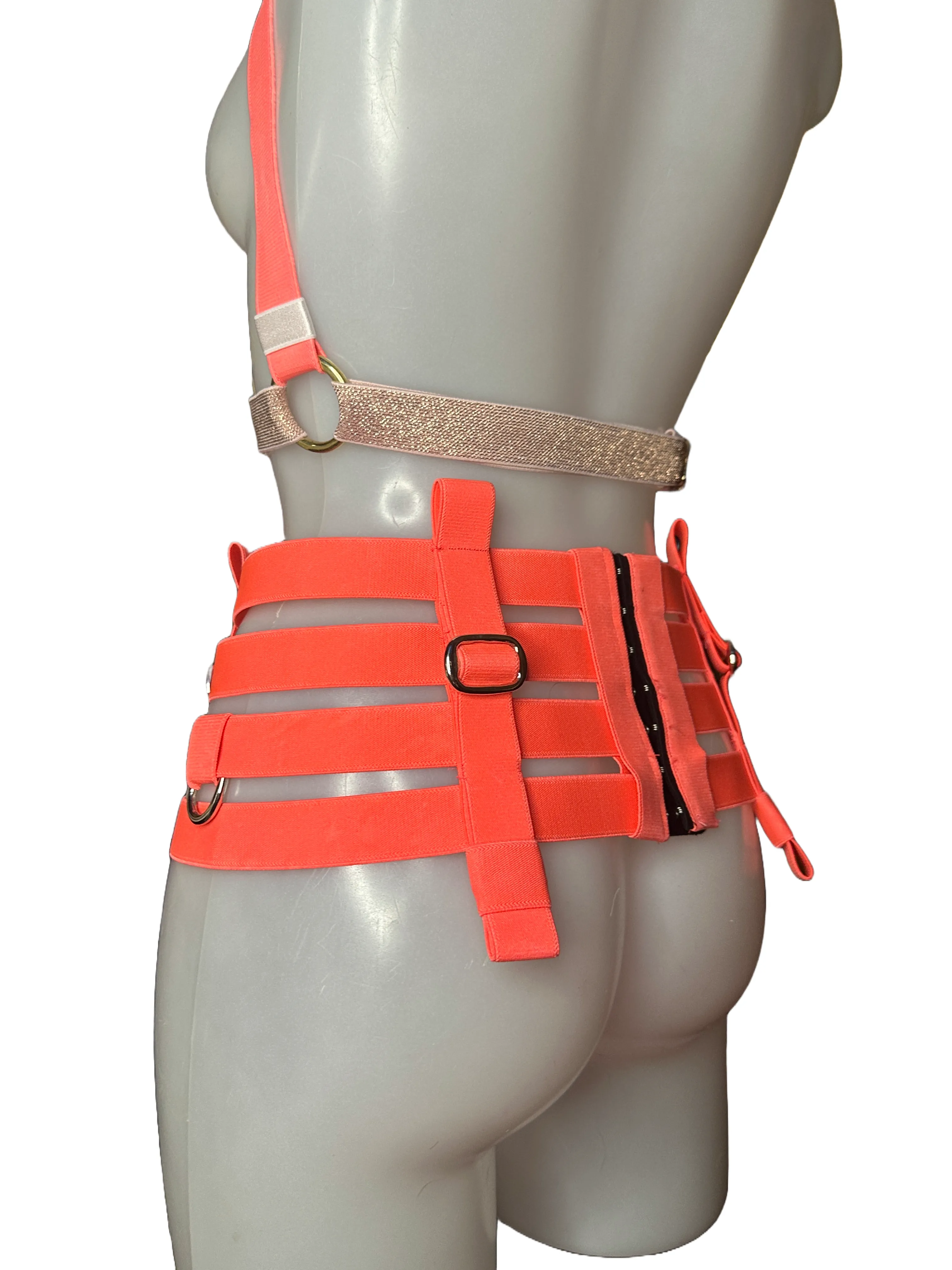 NEON Pink Corset Waspie Belt - Fits 10/12-  SAMPLE- BELT- UV