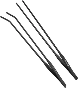 NEW 15" Aquarium Tweezers, Anti-rust Long Aquascaping Tools, Stainless Steel Feeding Tongs, Straight and Curved Forceps Nippers, Perfect for Planted Aquarium Fish Tank Reef Tank and Terrarium - Set of Two