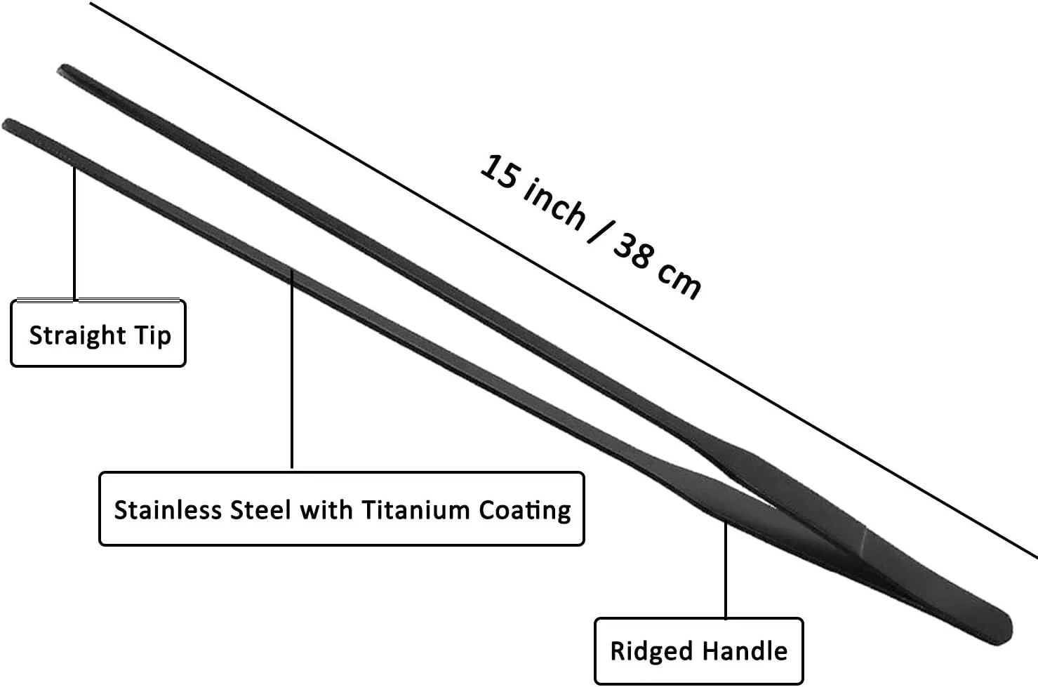 NEW 15" Aquarium Tweezers, Anti-rust Long Aquascaping Tools, Stainless Steel Feeding Tongs, Straight and Curved Forceps Nippers, Perfect for Planted Aquarium Fish Tank Reef Tank and Terrarium - Set of Two