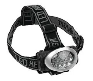 New Headlamp, 30 lumens of output, 7 super bright white LED lights, and 2 red blinking LED lights! SILVER