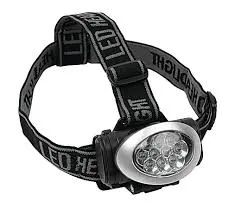 New Headlamp, 30 lumens of output, 7 super bright white LED lights, and 2 red blinking LED lights! SILVER