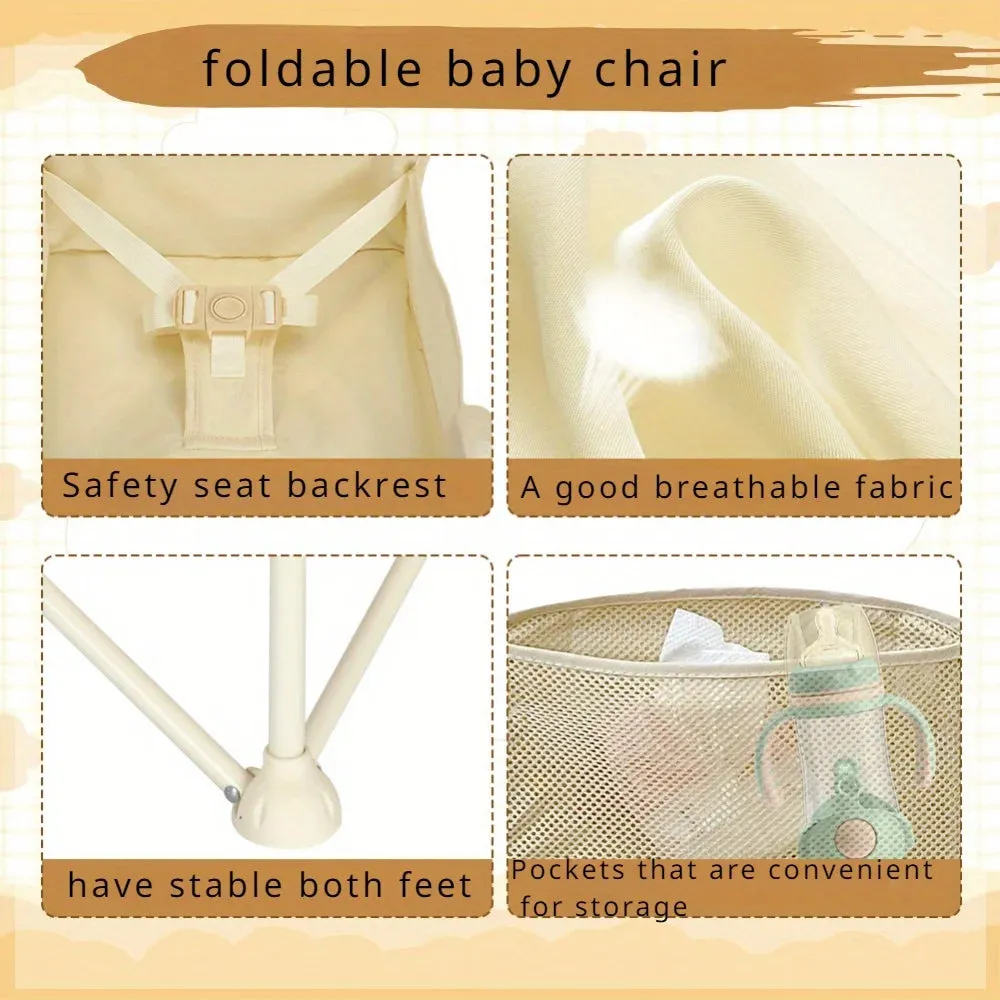 New Stylish Adjustable Footrest and Detachable Cushion for Comfortable Feeding, Perfect for Growing Babies