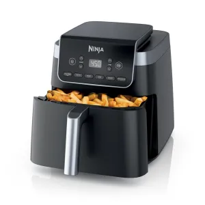 Ninja Air Fryer Pro 4-in-1 with 5 QT Capacity, Air Fry, Roast, Reheat, Dehydrate, Air Crisp Technology with 400F for hot, 120 Volts, Nonstick Basket & Crisper Plate, Grey, AF141