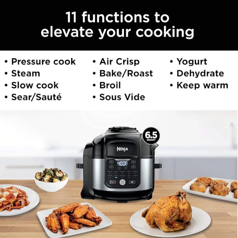 NINJA Foodi 11-in-1 Pro 6.5 qt. Pressure Cooker & Air Fryer - Factory serviced with Home Essentials warranty - FD302