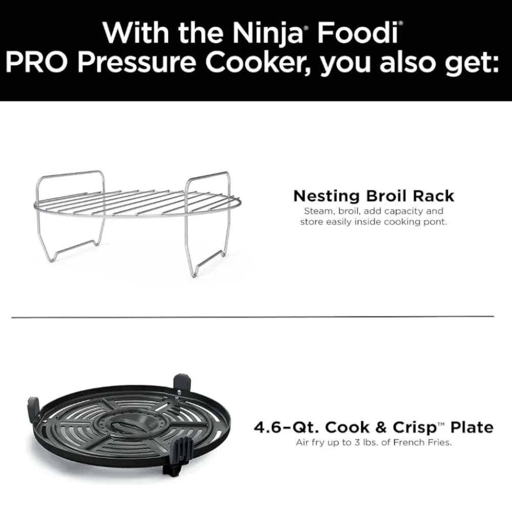 NINJA Foodi 11-in-1 Pro 6.5 qt. Pressure Cooker & Air Fryer - Factory serviced with Home Essentials warranty - FD302