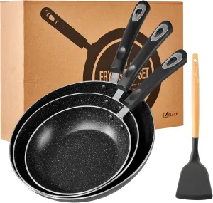 Nonstick Frying Pan Set-3-Pieces Skillet Set Induction Compatible,8 Inch,9.5 Inch and 11 Inch