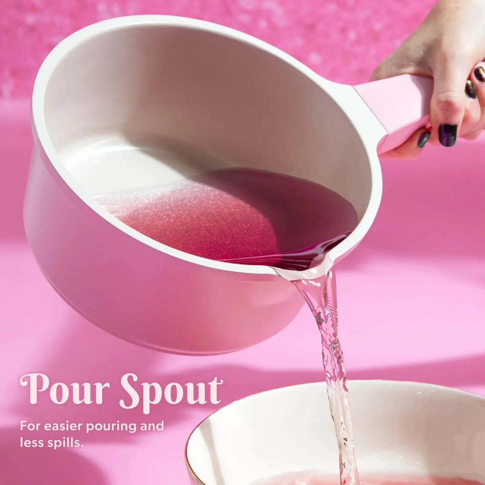 Nonstick Pink Multifunctional 24 Satisfied clients Cast Ceramic LunaLulink Aluminum Set Piece Cookware Clean