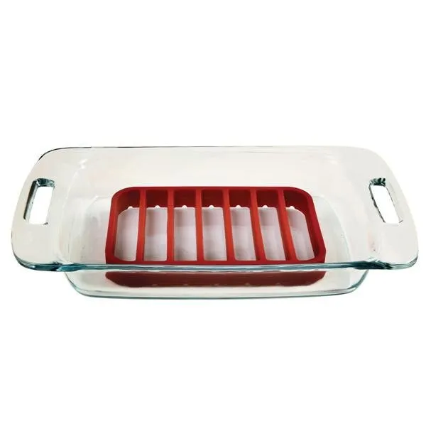 Norpro 9" x 6" Nonstick Silicone Rectangle Roast Rack and Trivet