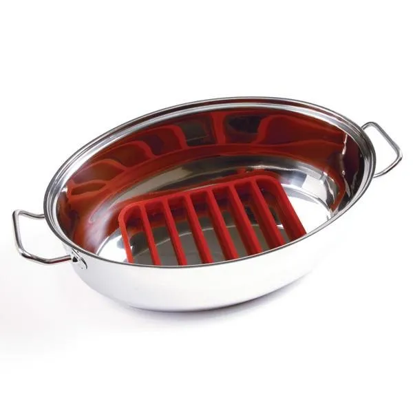 Norpro 9" x 6" Nonstick Silicone Rectangle Roast Rack and Trivet