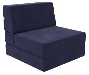 Novogratz The Flower Microfiber Modular Chair & Lounger - Navy Blue|Fauteuil modulaire et chaise longue The Flower de Novogratz en microfibre - bleu marine