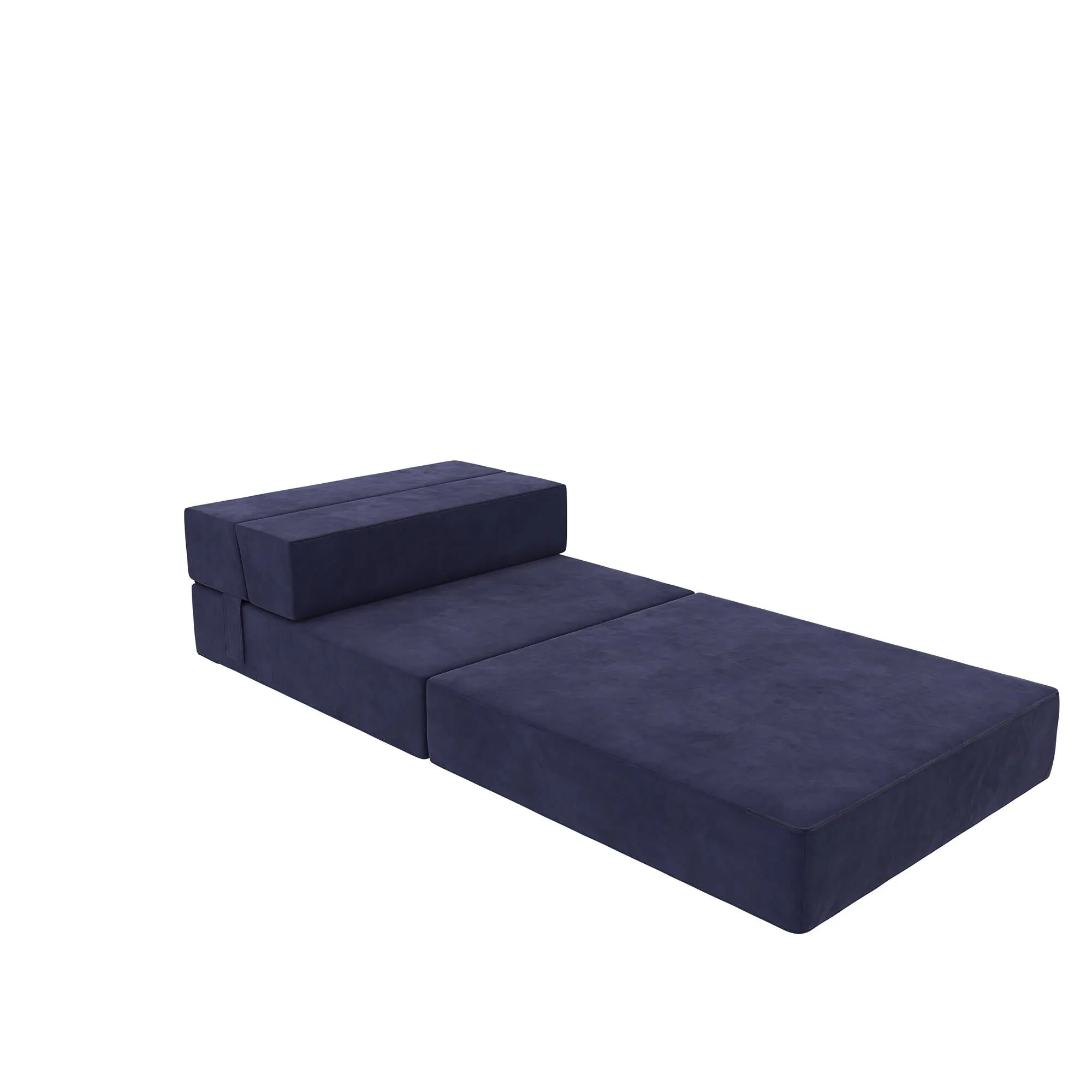 Novogratz The Flower Microfiber Modular Chair & Lounger - Navy Blue|Fauteuil modulaire et chaise longue The Flower de Novogratz en microfibre - bleu marine