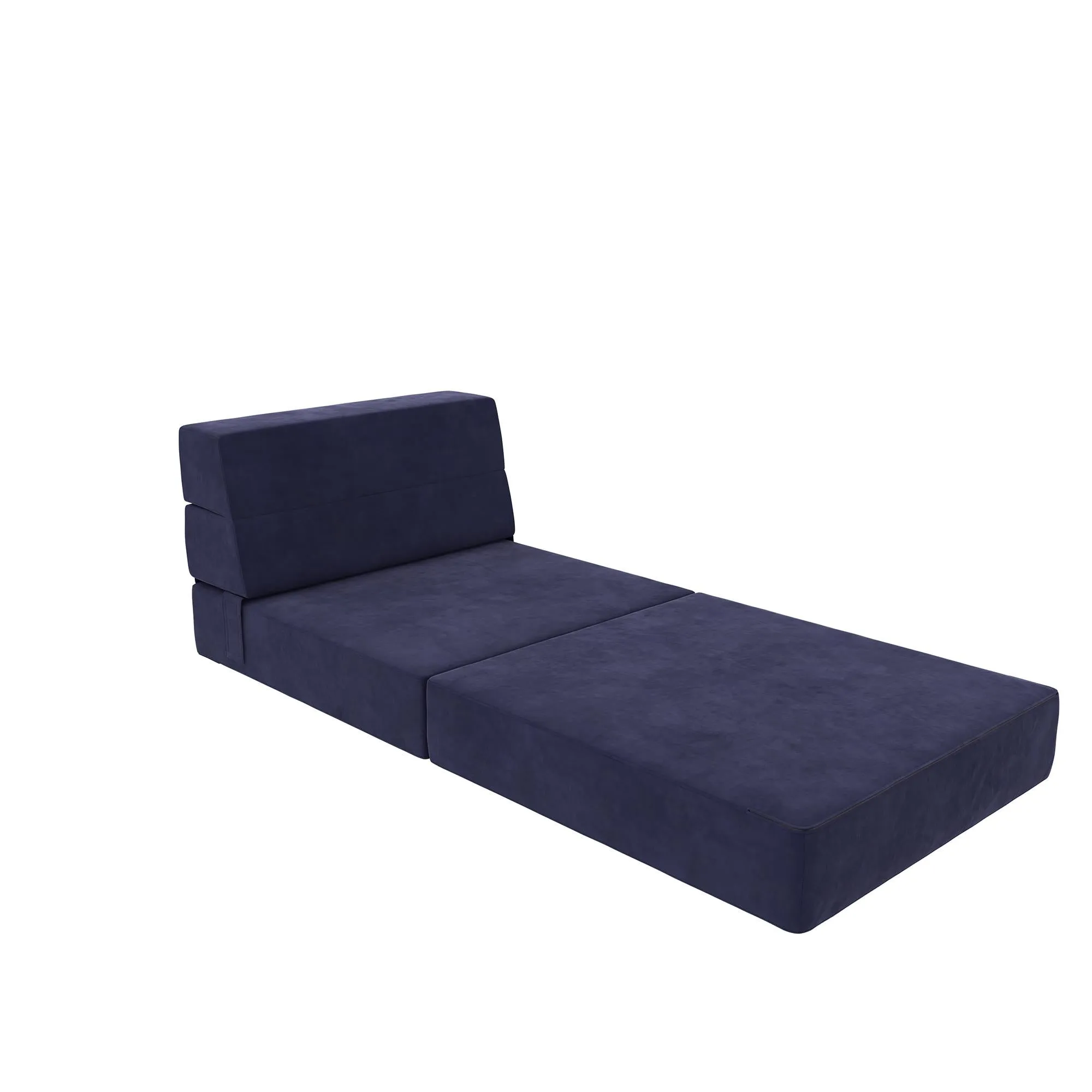 Novogratz The Flower Microfiber Modular Chair & Lounger - Navy Blue|Fauteuil modulaire et chaise longue The Flower de Novogratz en microfibre - bleu marine