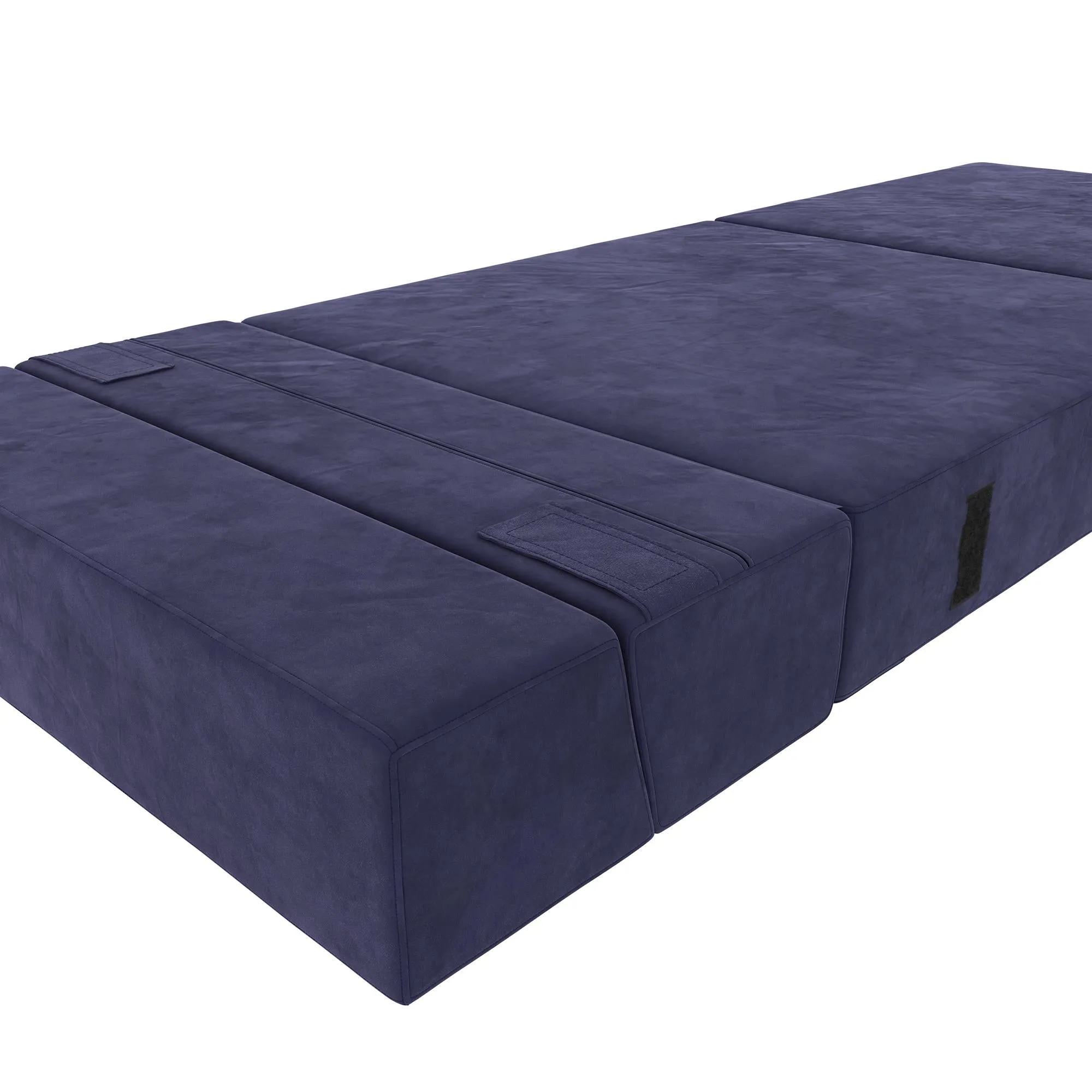 Novogratz The Flower Microfiber Modular Chair & Lounger - Navy Blue|Fauteuil modulaire et chaise longue The Flower de Novogratz en microfibre - bleu marine