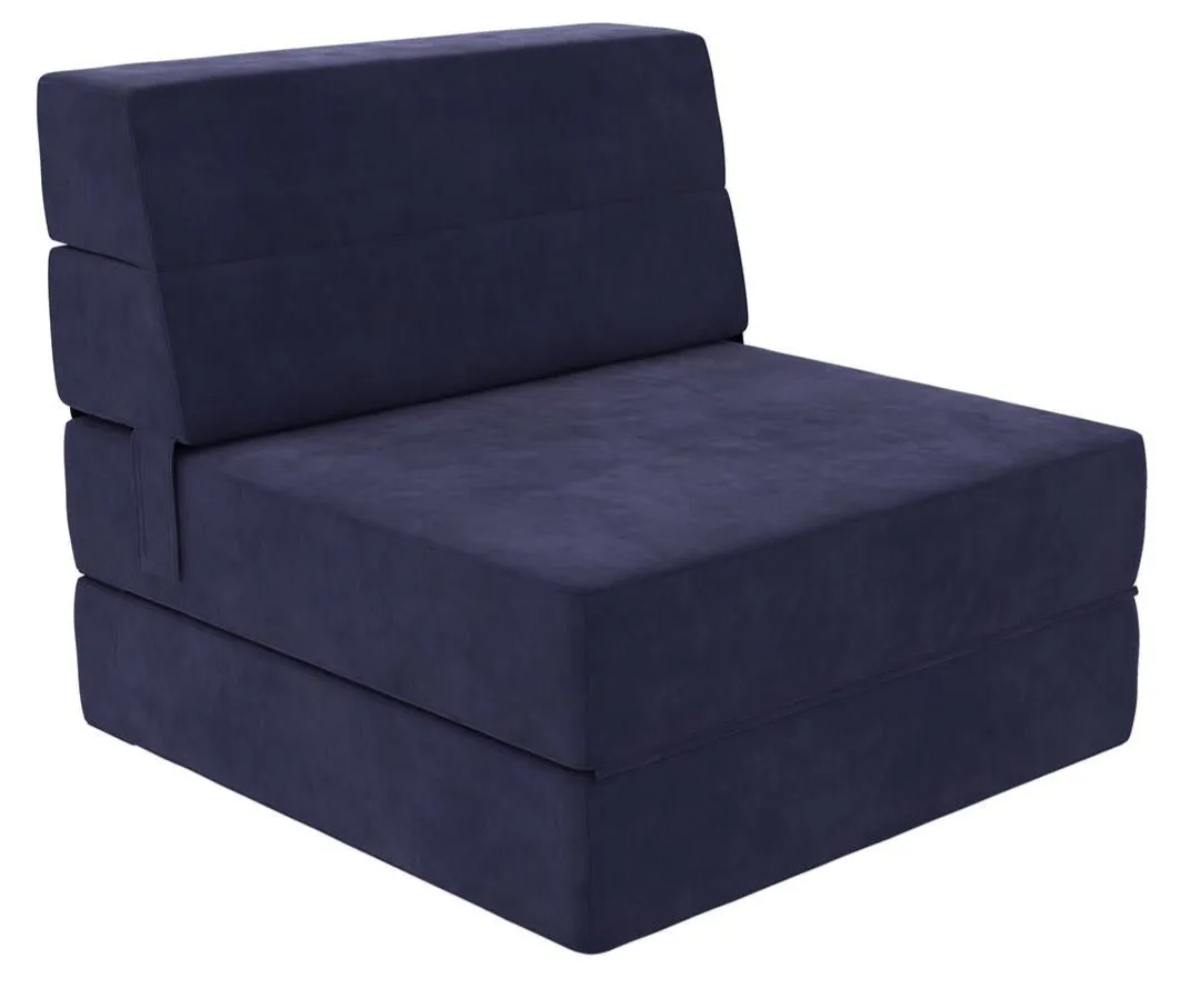 Novogratz The Flower Microfiber Modular Chair & Lounger - Navy Blue|Fauteuil modulaire et chaise longue The Flower de Novogratz en microfibre - bleu marine