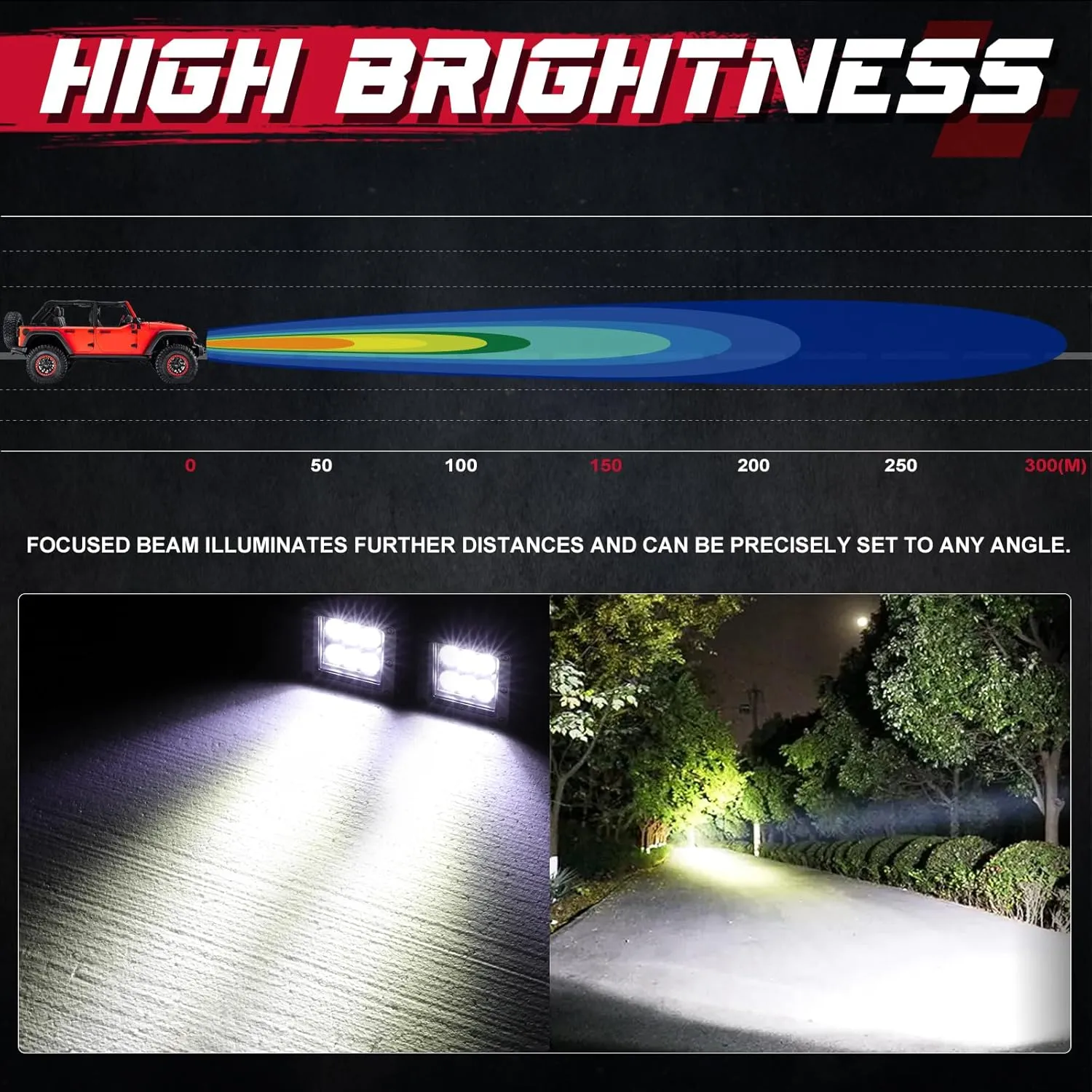 OFFROADTOWN 3 Inch CREE LED Pod Lights - 120W Spot Offroad & Backup Lights (2PCs) for Truck, UTV, ATV, SUV, Boat, Golf Cart