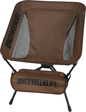 ONCEWEEKLIFE® Compact Camping Chair - Folding Chair, Foldable Lightweight Foldable Outdoor Chairs for Hiking Mountaineering Beach, and Backpacking 330 lbs Capacity (Brown)