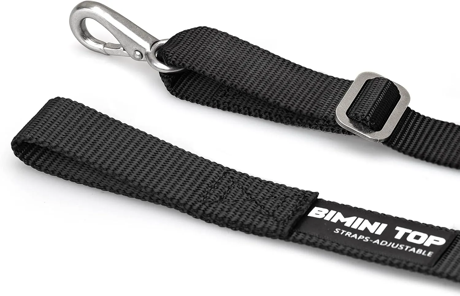 One Hooks Adjustable Bimini Boat Top Straps,38"~70"Marine Awning Webbing Straps,with 316 Stainless Stee Heavy Duty Snap Hooks,Boat Awning Hardware Accessories,Premium Boat Canopy Nylon Strap,Pack of 2