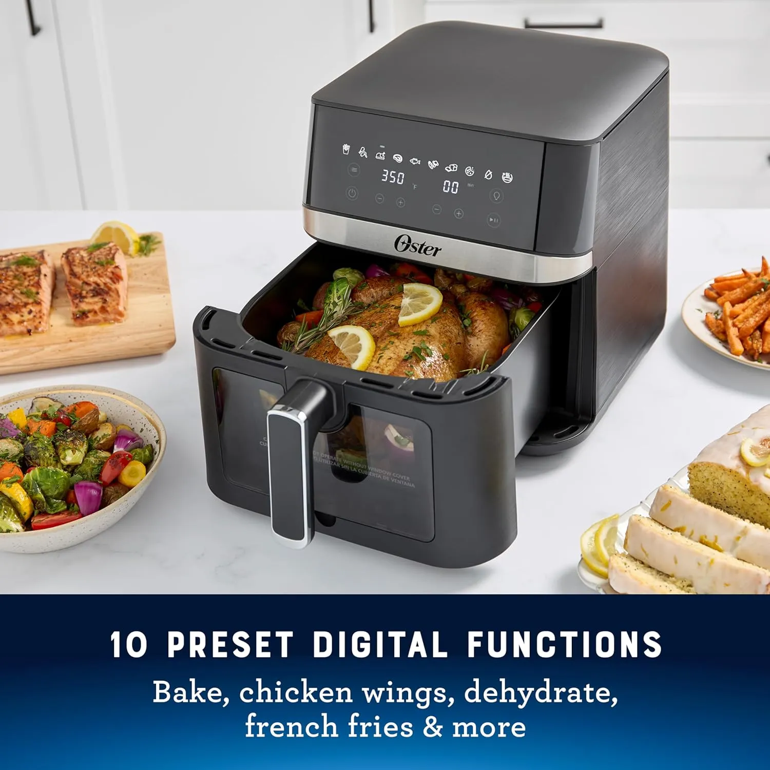 Oster Air Fryer 6 Quart Digital Air Fryer Large with Window