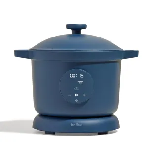 Our Place Dream Cooker | 6-quart Multicooker | 4 Versatile Modes | Pressure Cook, Slow Cook, Sear &amp; Saute, Keep Warm | Hands-Free Steam Release | Tailored Control Panel | Blue Salt