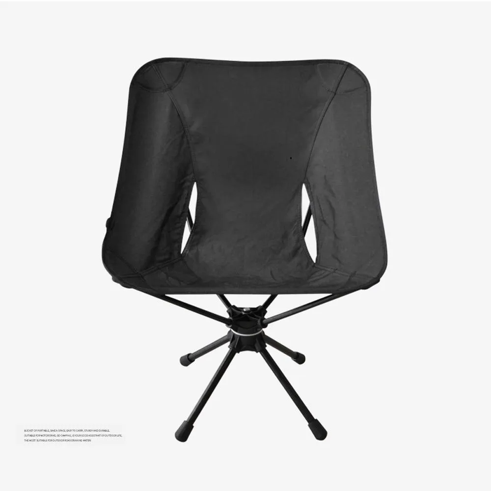 Outdoor Hiking Camping Beach Portable Folding Swivel Chair Carry Bag Black
