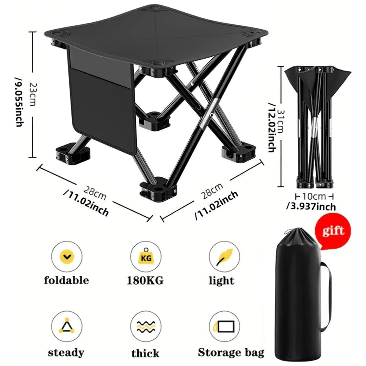 Outdoor Portable Folding Chair Camping Fishing Travel Chair Lightweight Folding