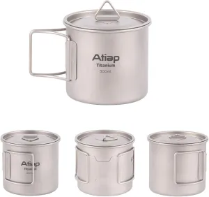 Outdoor Titanium Cup Mug Pots Portable Cup Mug Camping Picnic Water Cup Tableware Coffee Tea Pot