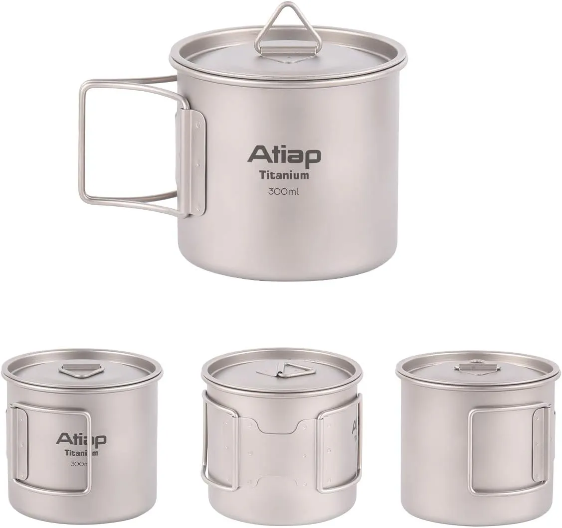 Outdoor Titanium Cup Mug Pots Portable Cup Mug Camping Picnic Water Cup Tableware Coffee Tea Pot