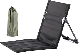 Outdoor Ultralight Camping Folding Chair, Portable Lightweight Cushioned Seat with Backrest, Lightweight and Comfortable Park Leisure Portable Floor Chair, Suitable for Fishing BBQ Hiking