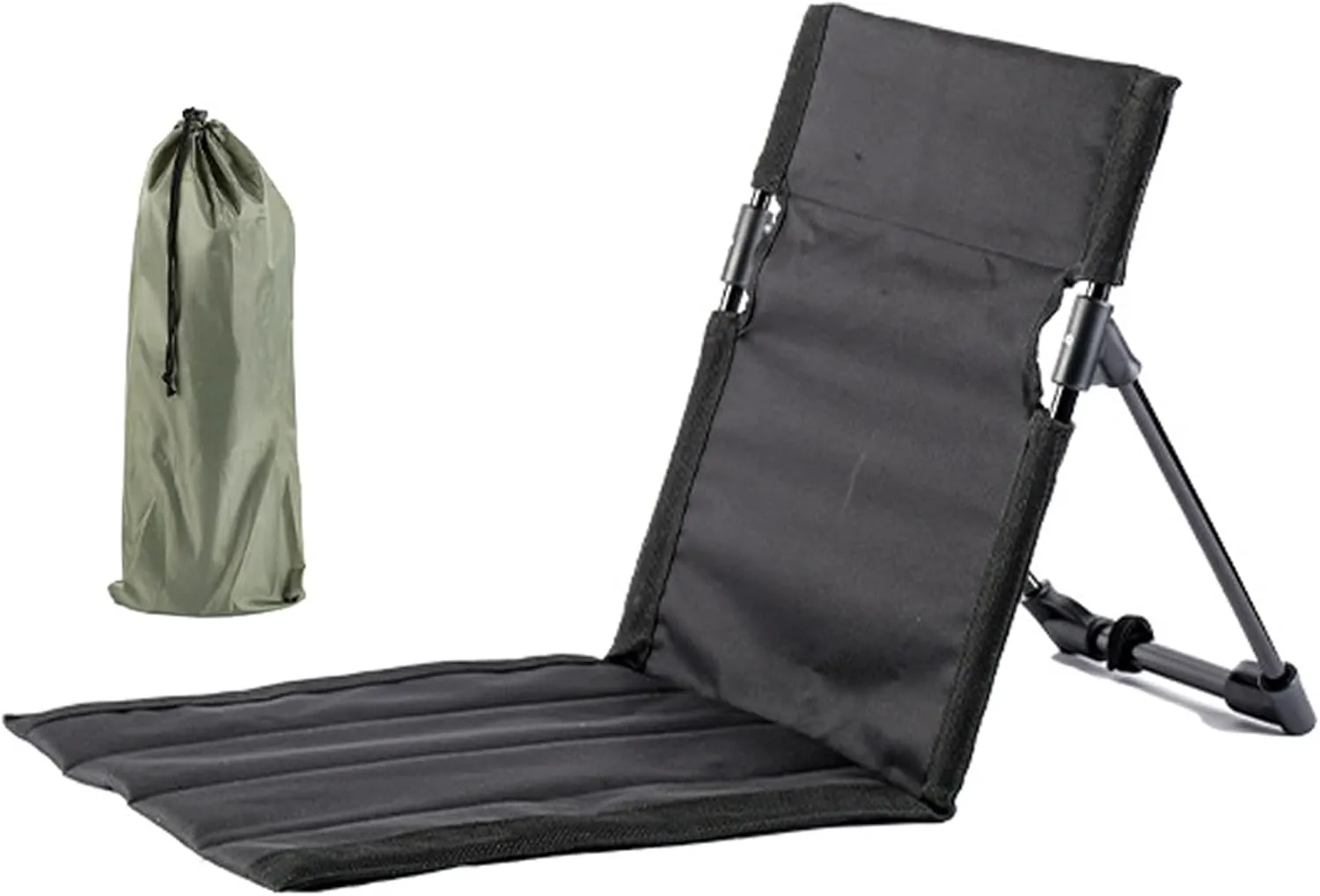Outdoor Ultralight Camping Folding Chair, Portable Lightweight Cushioned Seat with Backrest, Lightweight and Comfortable Park Leisure Portable Floor Chair, Suitable for Fishing BBQ Hiking