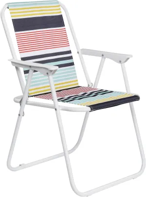 Outvita Lightweight Folding Beach Chair, Portable Arm Chair with High Strength Cleanable Fabric for Sand Camping Lawn Concert Travel Festival Blue,Heavy Duty Supports 220lbs