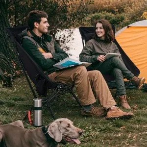 Overmont Portable High-Back Camping Chair Ultralight Portable Camping Chair Combo