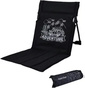 Oxford Cloth Camping Chair - Travel Stool, Ground Sitting Pad | Easy-Carry Fold Seat with Soft Support for Picnic, Trekking, Beach Days, Outdoor Relaxing, Trail Adventures