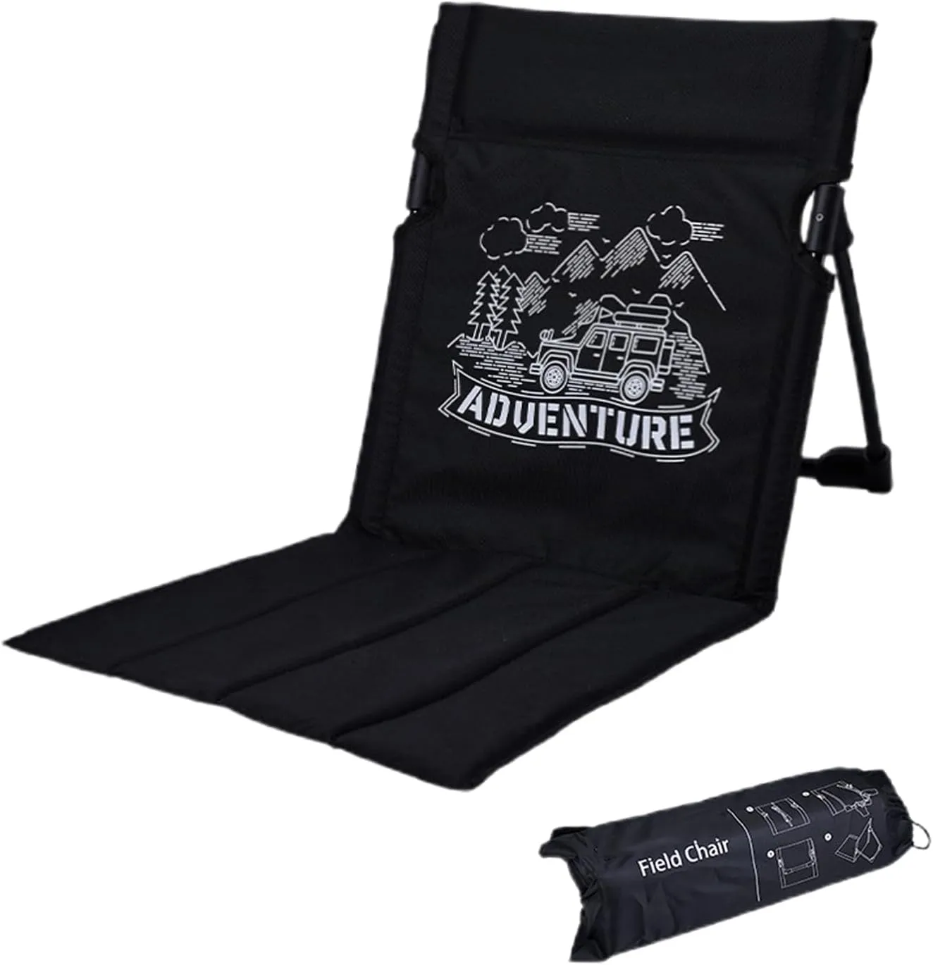 Oxford Cloth Camping Chair - Travel Stool, Ground Sitting Pad | Easy-Carry Fold Seat with Soft Support for Picnic, Trekking, Beach Days, Outdoor Relaxing, Trail Adventures