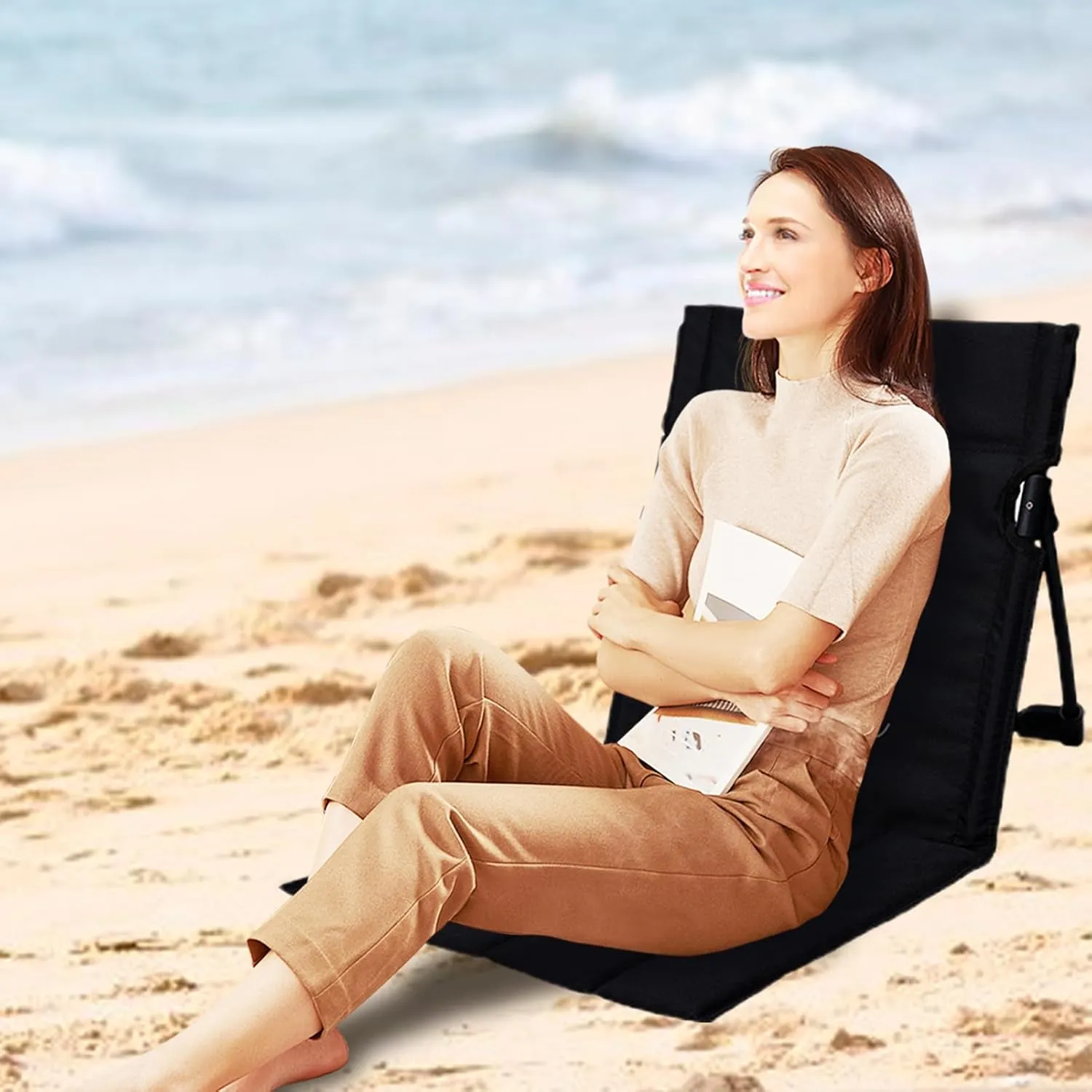 Oxford Cloth Camping Chair - Travel Stool, Ground Sitting Pad | Easy-Carry Fold Seat with Soft Support for Picnic, Trekking, Beach Days, Outdoor Relaxing, Trail Adventures
