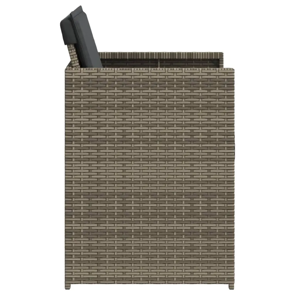 Patio Chairs with Cushions 4 pcs Gray Poly Rattan