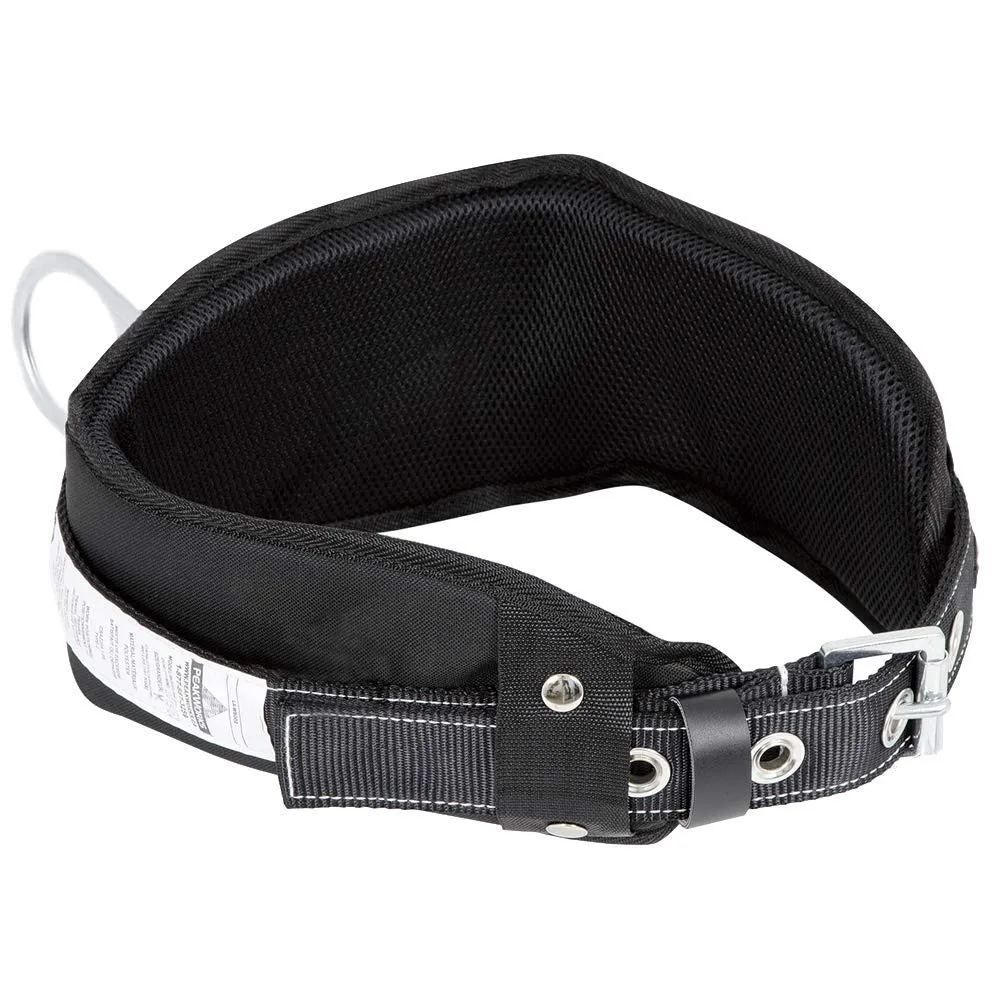 Peakworks Fall Protection Safety Harness Restraint Belt with Padded Lumbar Support, 1 D-Ring, Black, Medium, V8056012