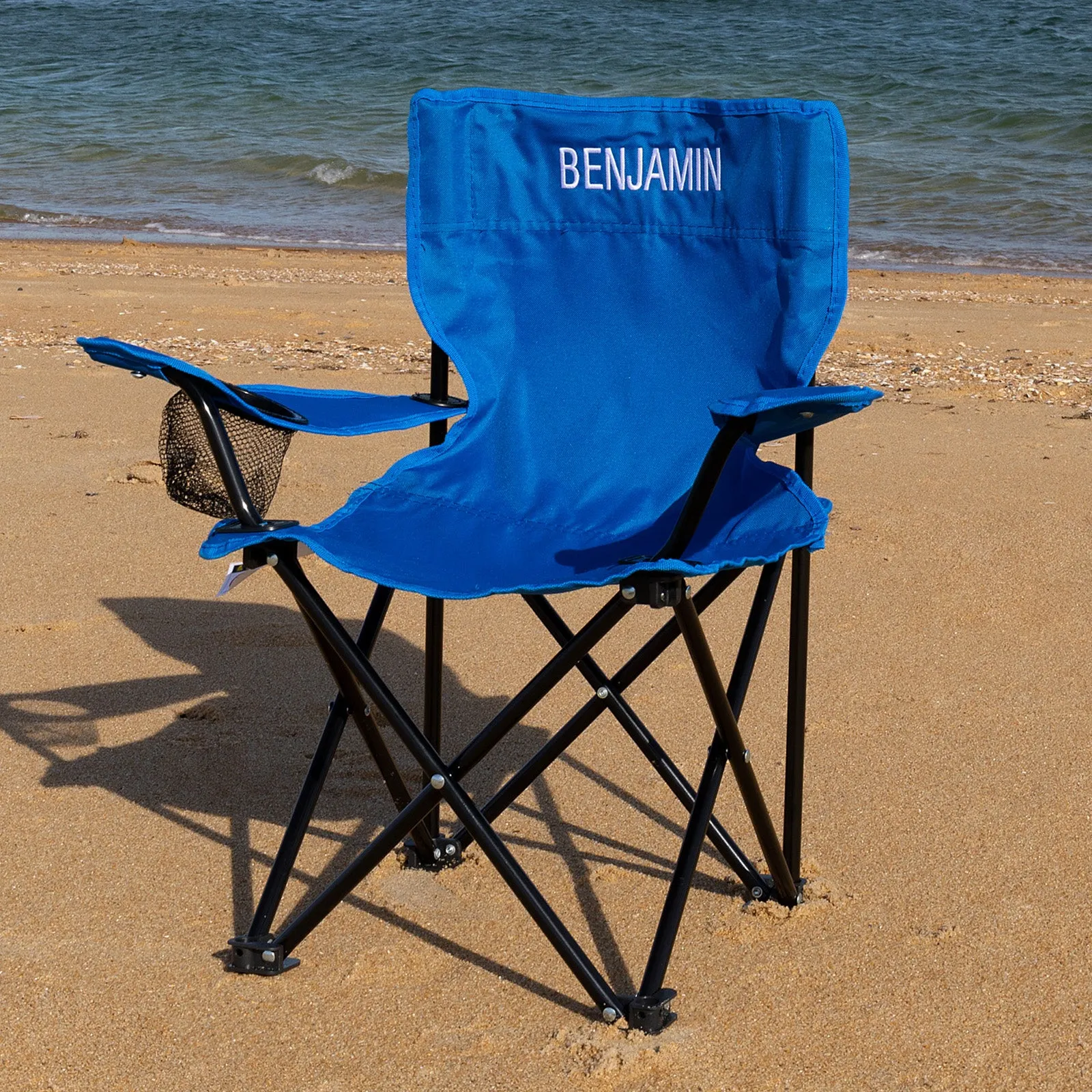 Personalised Kids' Foldable Camping Beach Chair - Blue
