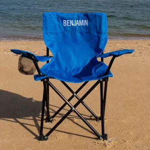 Personalised Kids' Foldable Camping Beach Chair - Blue