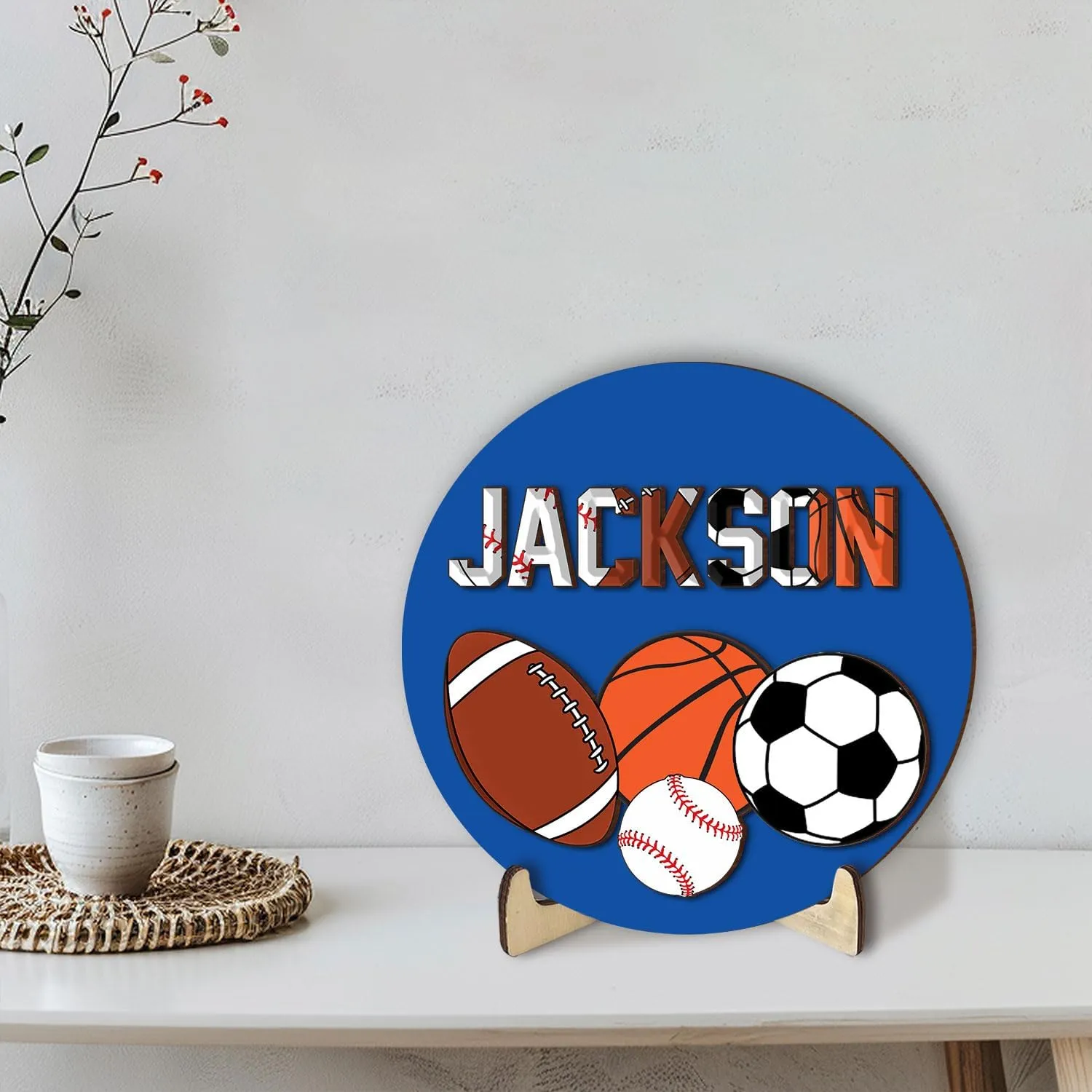 Personalized Sport Wooden Plaque, Multiple Sports Wooden Sign, Custom Name Wood Sign, Sport Gift For Son, Daughter, Boy, Girl, Kid